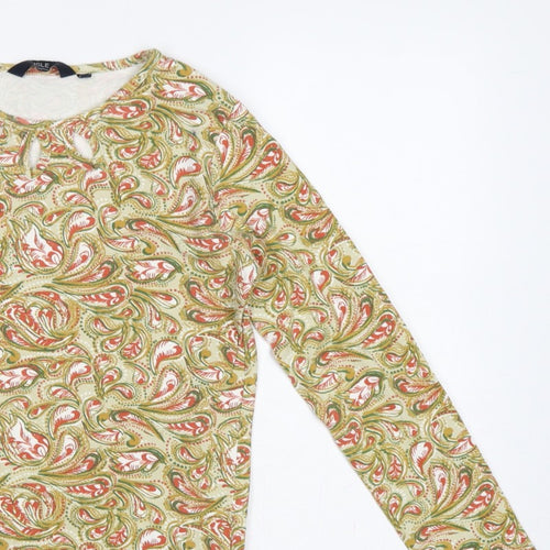 Isle Essentials Women Multicoloured S Paisley Keyhole Long Sleeve Top