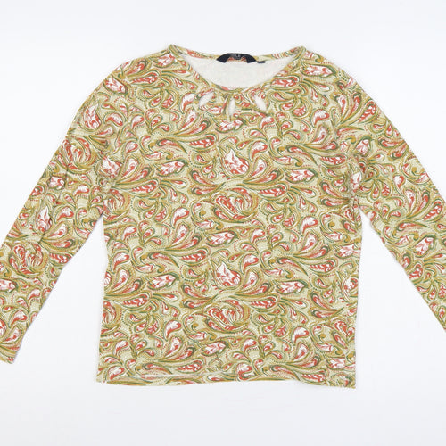Isle Essentials Women Multicoloured S Paisley Keyhole Long Sleeve Top
