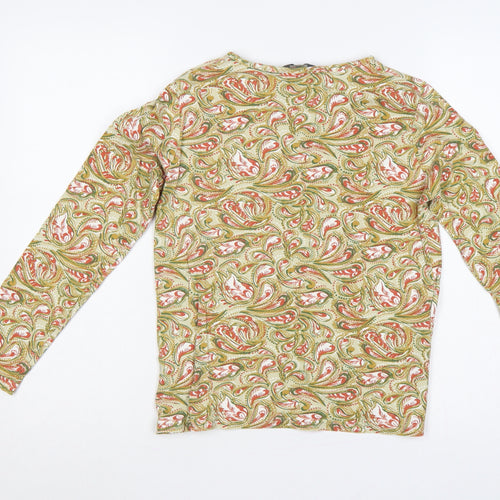 Isle Essentials Women Multicoloured S Paisley Keyhole Long Sleeve Top
