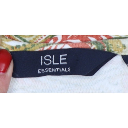 Isle Essentials Women Multicoloured S Paisley Keyhole Long Sleeve Top