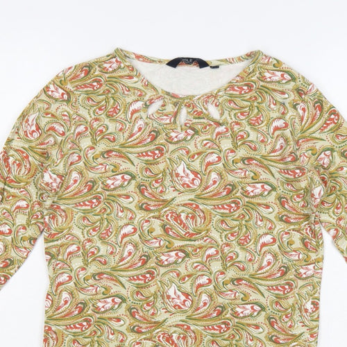Isle Essentials Women Multicoloured S Paisley Keyhole Long Sleeve Top