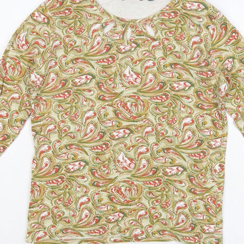 Isle Essentials Women Multicoloured S Paisley Keyhole Long Sleeve Top