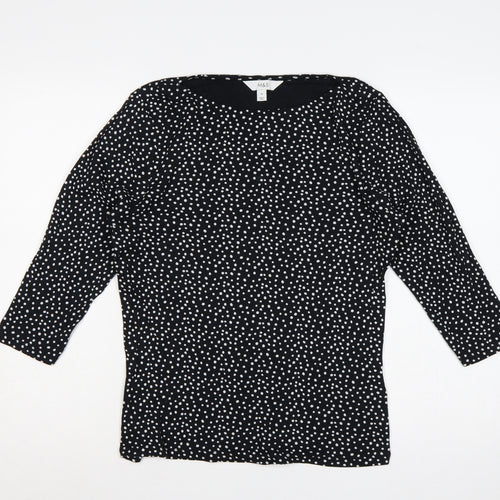 Marks and Spencer Women's Black UK 16 Polka Dot 3/4 Sleeve Blouse