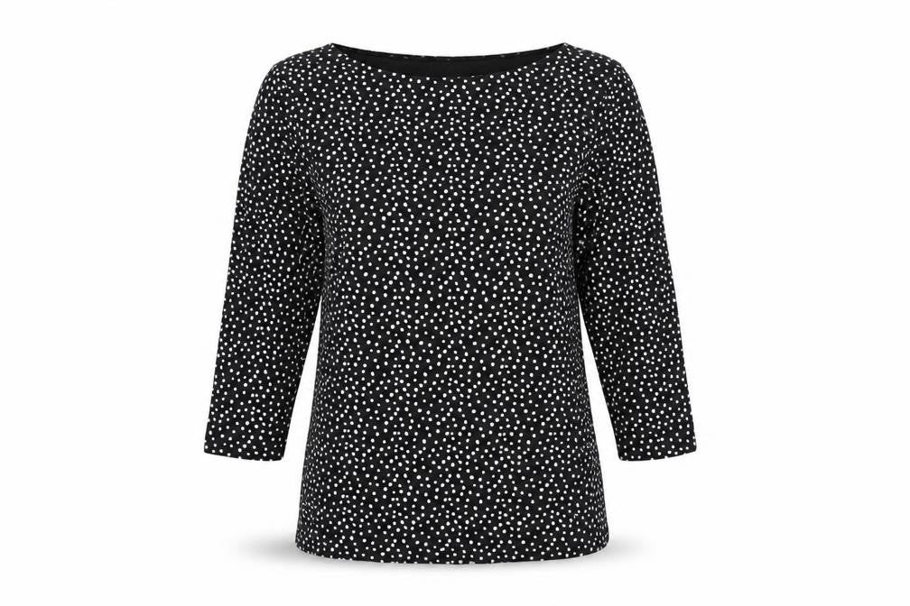 Marks and Spencer Women's Black UK 16 Polka Dot 3/4 Sleeve Blouse