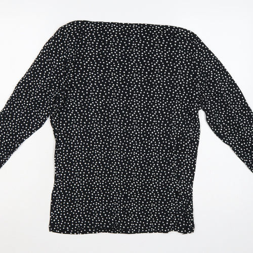 Marks and Spencer Women's Black UK 16 Polka Dot 3/4 Sleeve Blouse