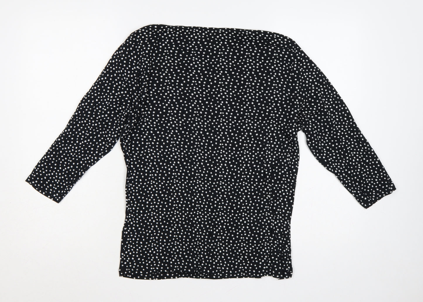 Marks and Spencer Women's Black UK 16 Polka Dot 3/4 Sleeve Blouse