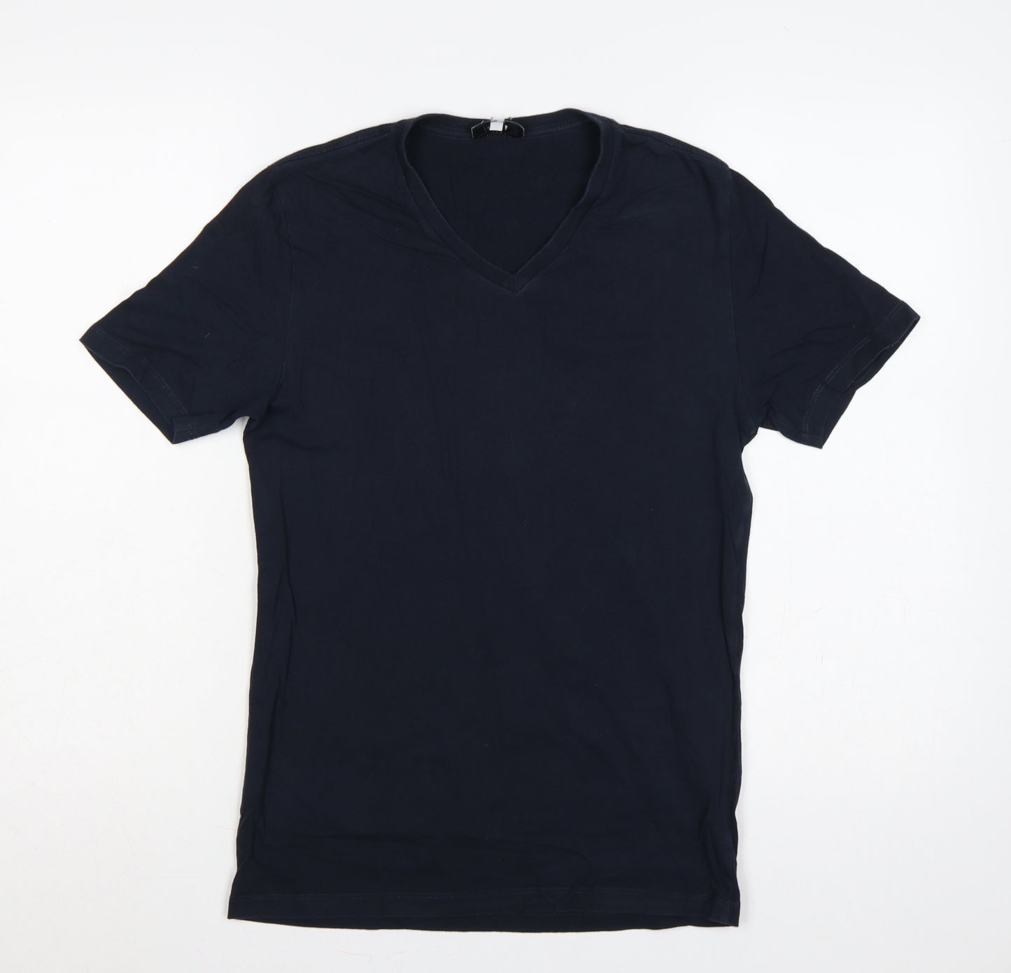 Reiss Men’s Blue XS Slim Fit V-Neck Short Sleeve Cotton T-Shirt