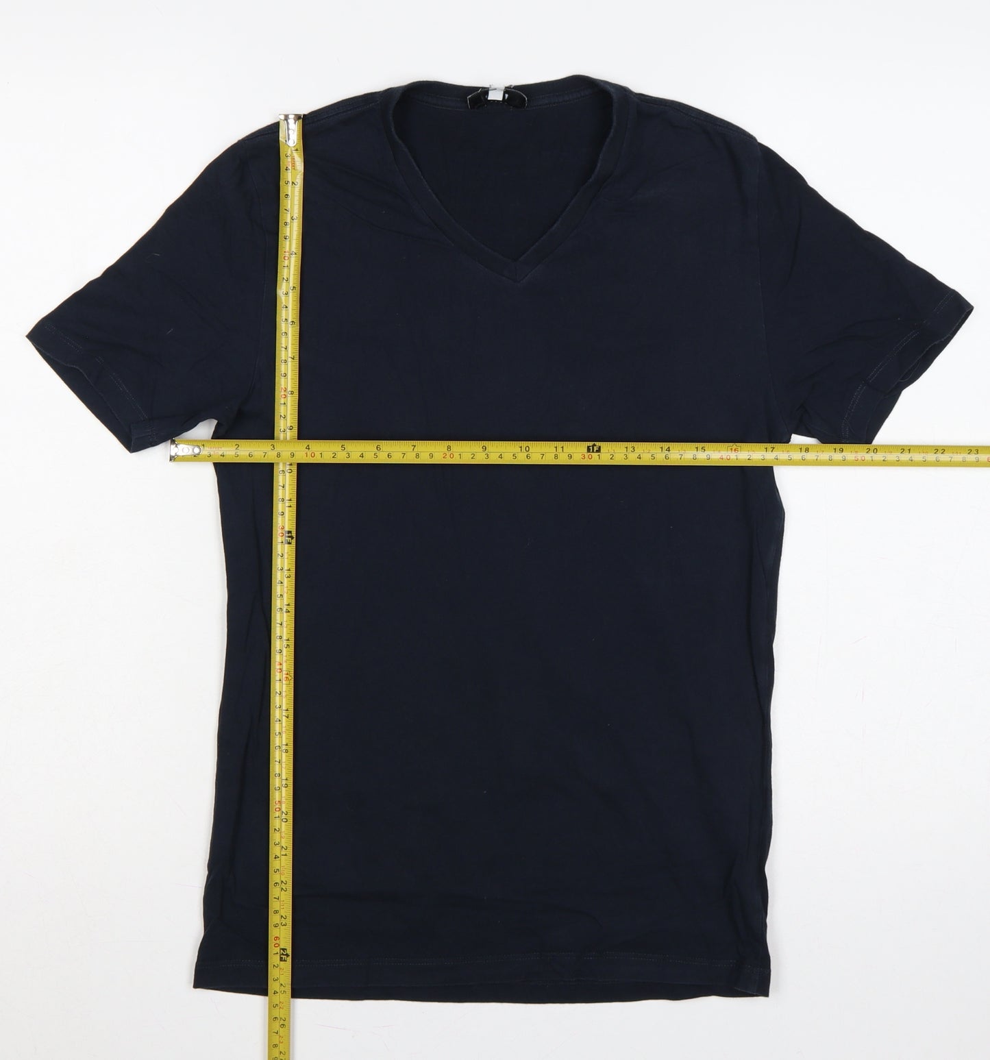 Reiss Men’s Blue XS Slim Fit V-Neck Short Sleeve Cotton T-Shirt