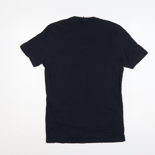 Reiss Men’s Blue XS Slim Fit V-Neck Short Sleeve Cotton T-Shirt