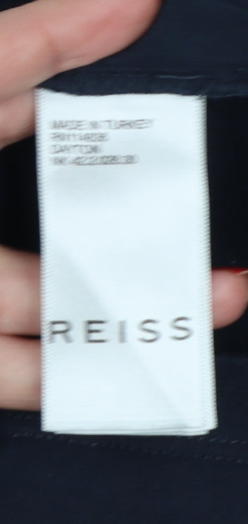 Reiss Men’s Blue XS Slim Fit V-Neck Short Sleeve Cotton T-Shirt