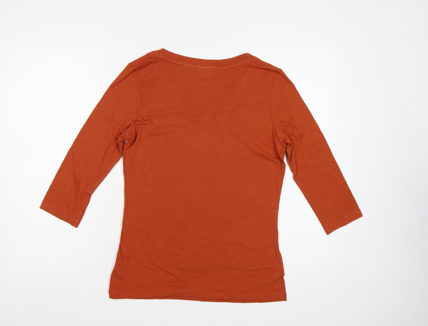 Tahari Women’s Orange UK L V-Neck 3/4 Sleeve Stretch Jersey Top