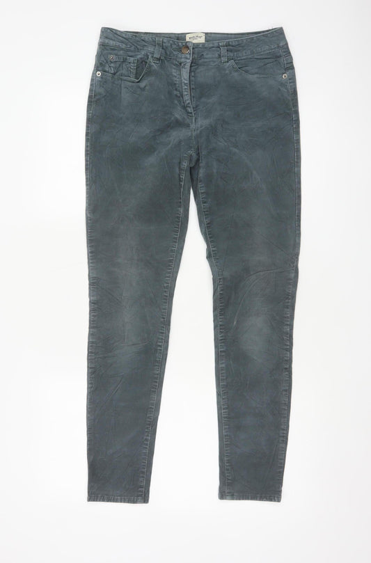 White Stuff Women Grey Size 10 Skinny Stretch Cotton Jegging Trousers