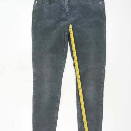 White Stuff Women Grey Size 10 Skinny Stretch Cotton Jegging Trousers