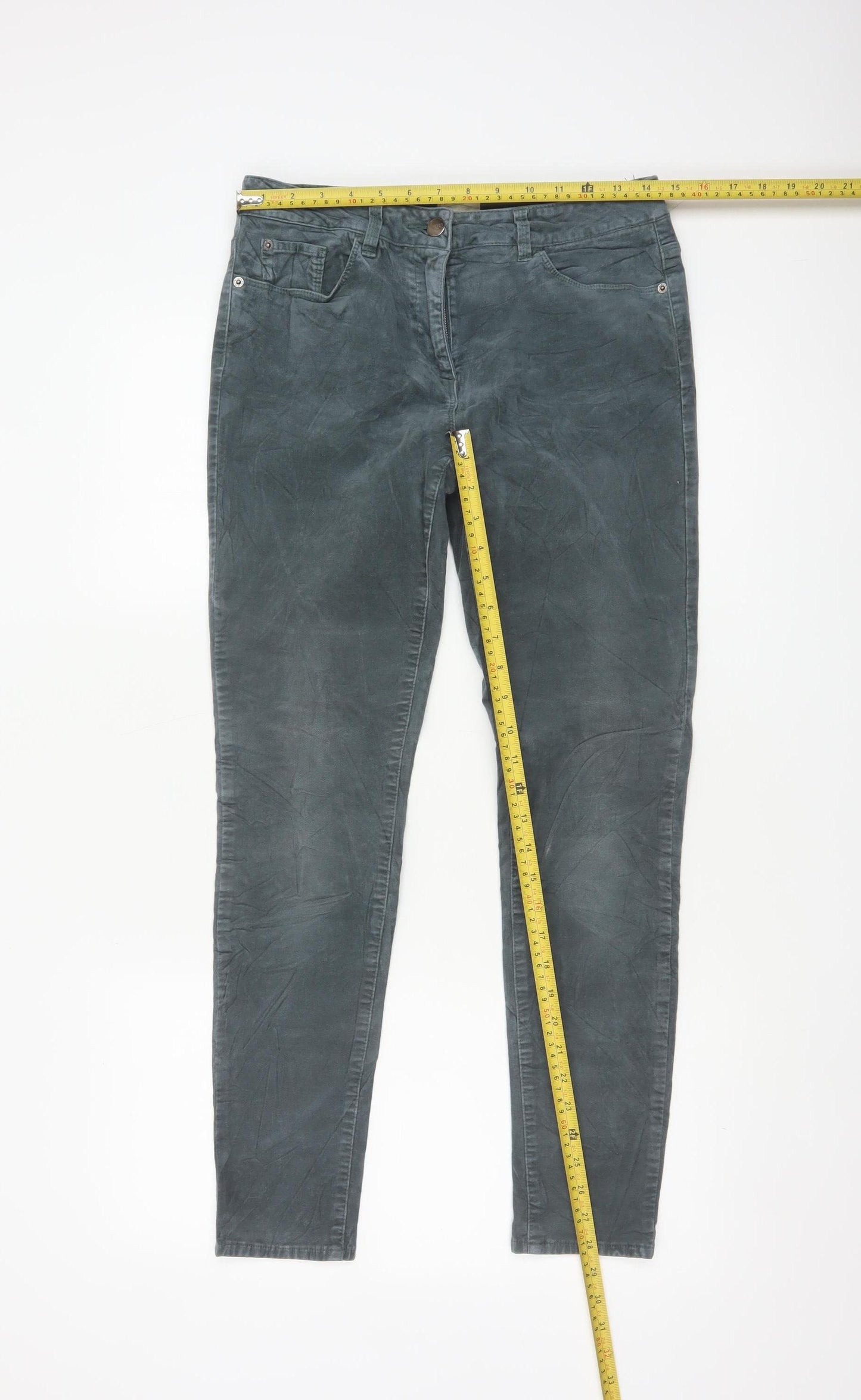White Stuff Women Grey Size 10 Skinny Stretch Cotton Jegging Trousers