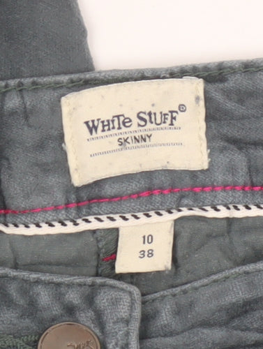 White Stuff Women Grey Size 10 Skinny Stretch Cotton Jegging Trousers