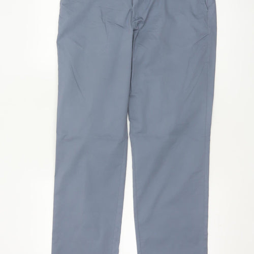 Marks & Spencer Men's Blue 32 Regular Fit Cotton Blend Chino Trousers