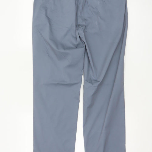 Marks & Spencer Men's Blue 32 Regular Fit Cotton Blend Chino Trousers