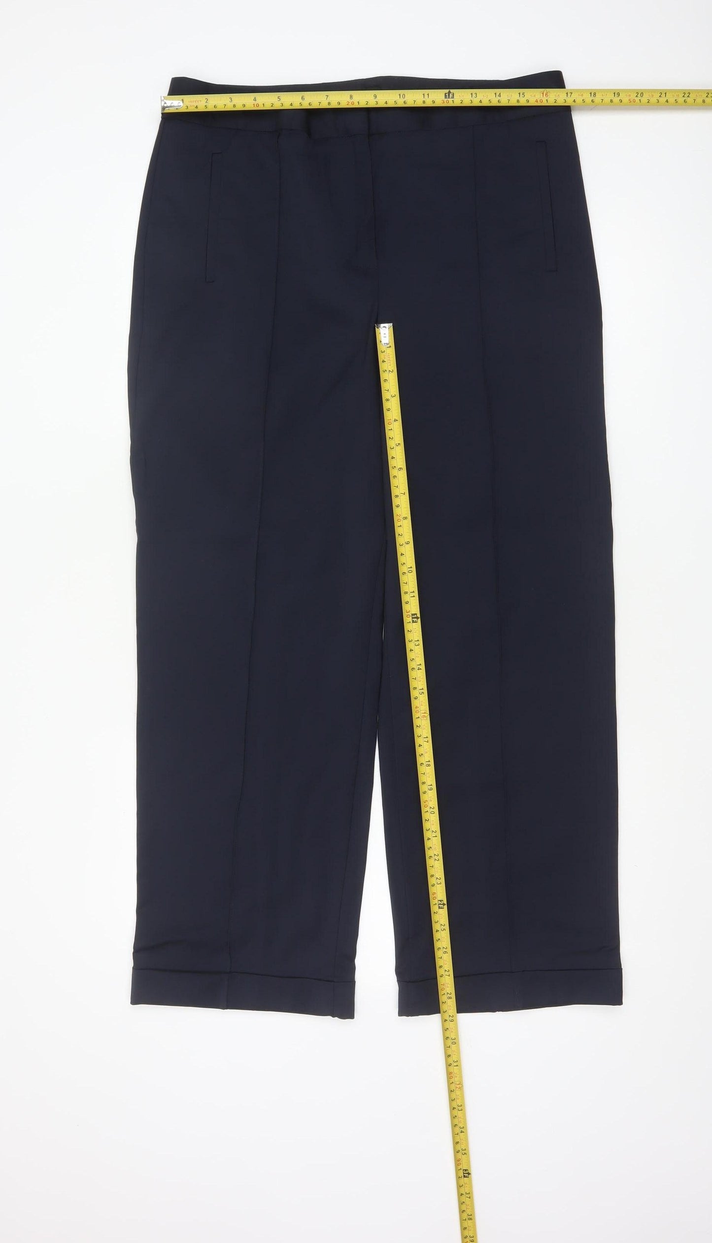 Marks and Spencer Women’s Navy UK 14 Long Tailored Wool Trousers