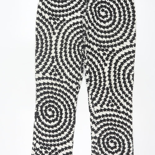 GF Ferré Women’s Black White Geometric Bootcut Trousers Size 29