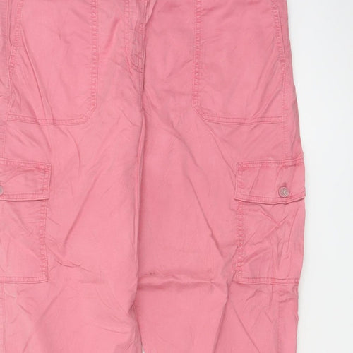 M&S Womens Pink Size 16 Cargo Tapered Cuffed Trousers