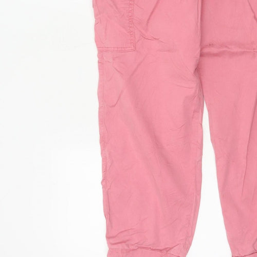 M&S Womens Pink Size 16 Cargo Tapered Cuffed Trousers