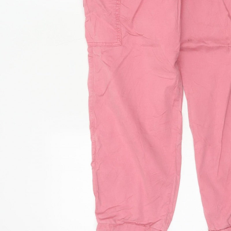 M&S Womens Pink Size 16 Cargo Tapered Cuffed Trousers