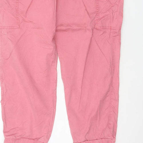 M&S Womens Pink Size 16 Cargo Tapered Cuffed Trousers
