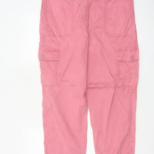 M&S Womens Pink Size 16 Cargo Tapered Cuffed Trousers