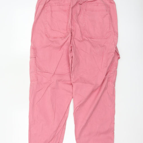 M&S Womens Pink Size 16 Cargo Tapered Cuffed Trousers