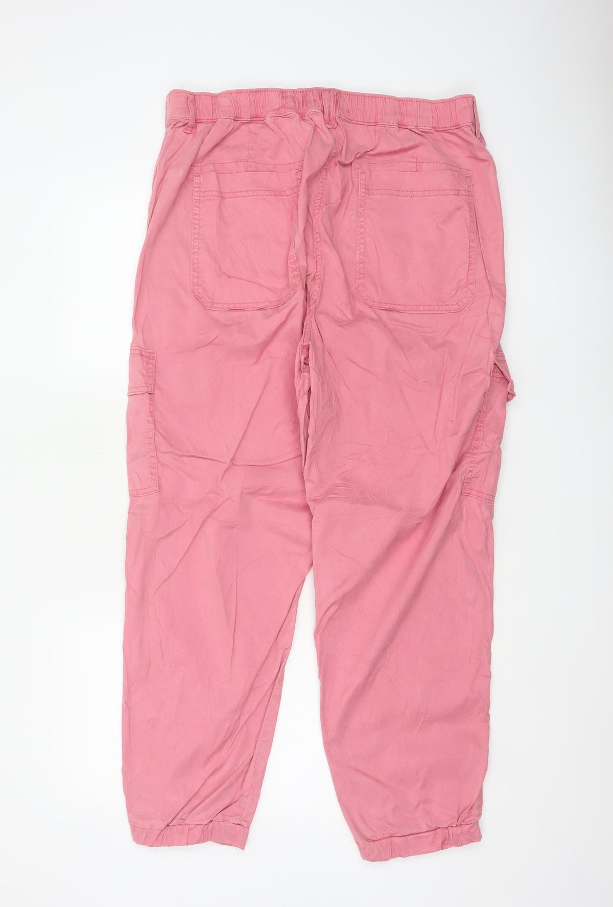 M&S Womens Pink Size 16 Cargo Tapered Cuffed Trousers