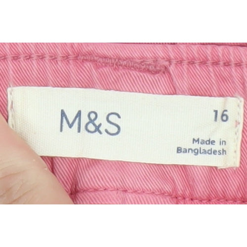 M&S Womens Pink Size 16 Cargo Tapered Cuffed Trousers