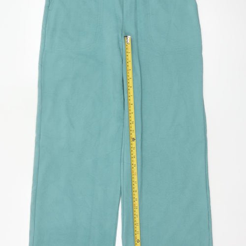 Lands' End Women's Green S Wide-Leg Sweatpants Elastic Waist Pockets