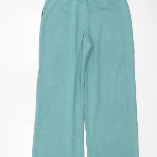 Lands' End Women's Green S Wide-Leg Sweatpants Elastic Waist Pockets