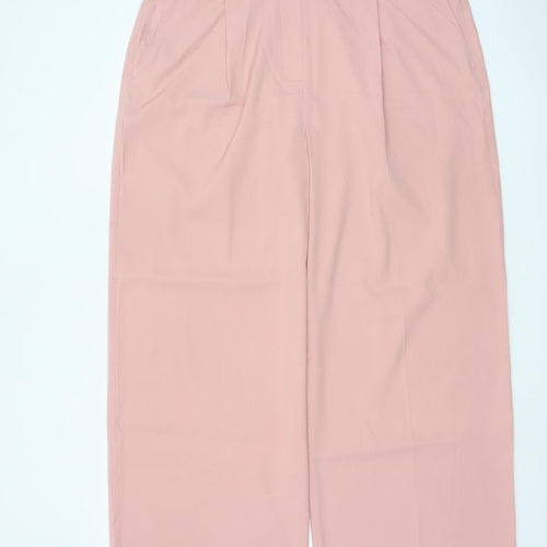 M&S Collection Women’s Pink UK 20 Wide-Leg Tailored Trousers Pockets