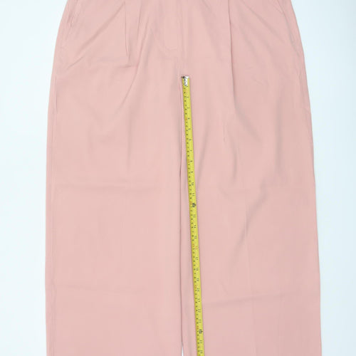 M&S Collection Women’s Pink UK 20 Wide-Leg Tailored Trousers Pockets