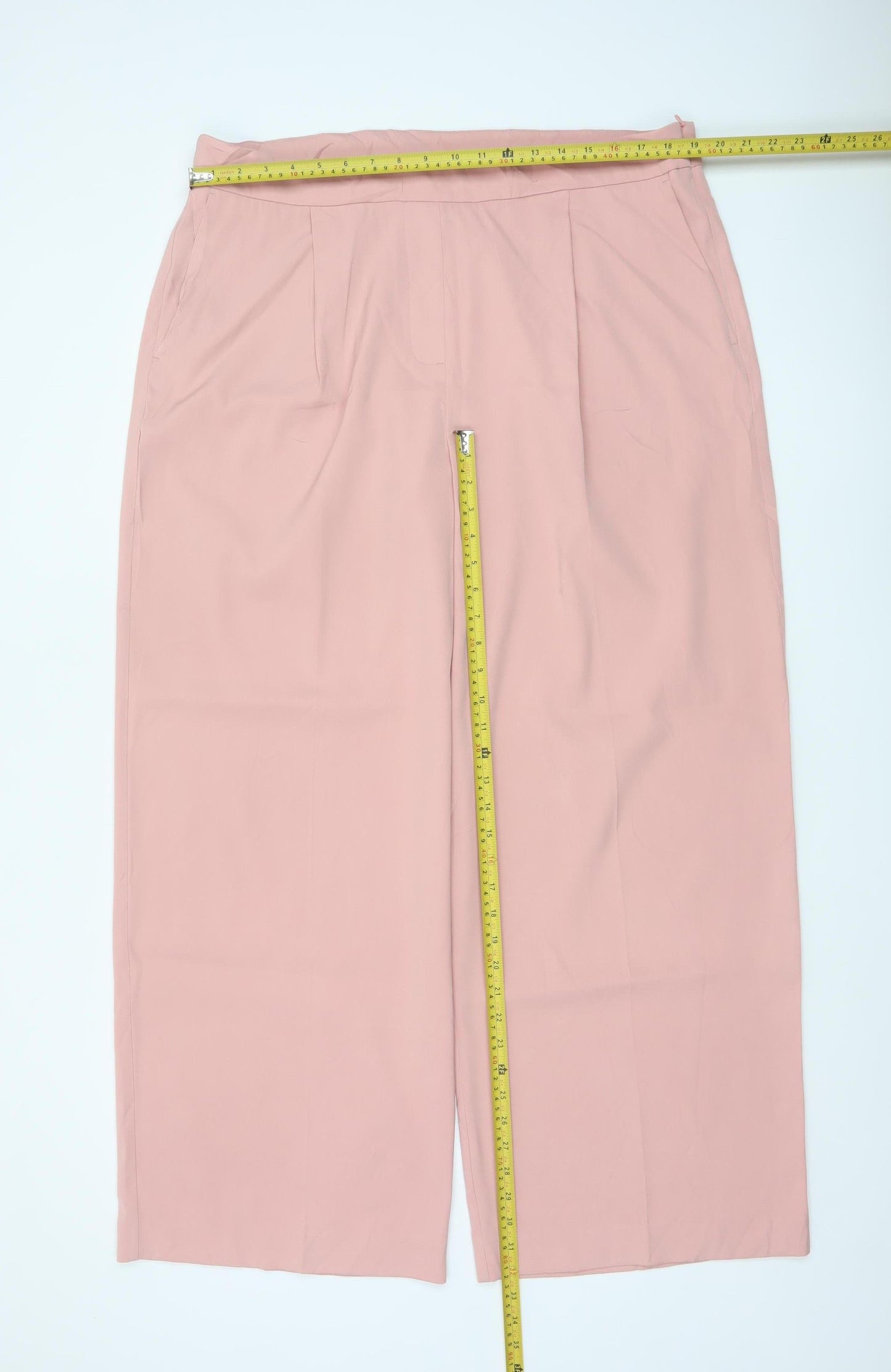 M&S Collection Women’s Pink UK 20 Wide-Leg Tailored Trousers Pockets