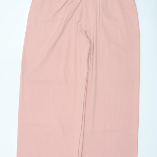 M&S Collection Women’s Pink UK 20 Wide-Leg Tailored Trousers Pockets