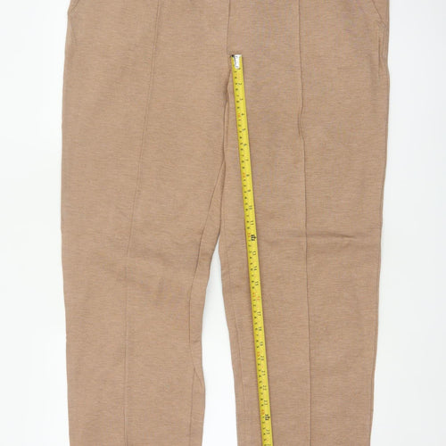 Marks and Spencer Women's Beige UK 18 Long Straight Tailored Trousers