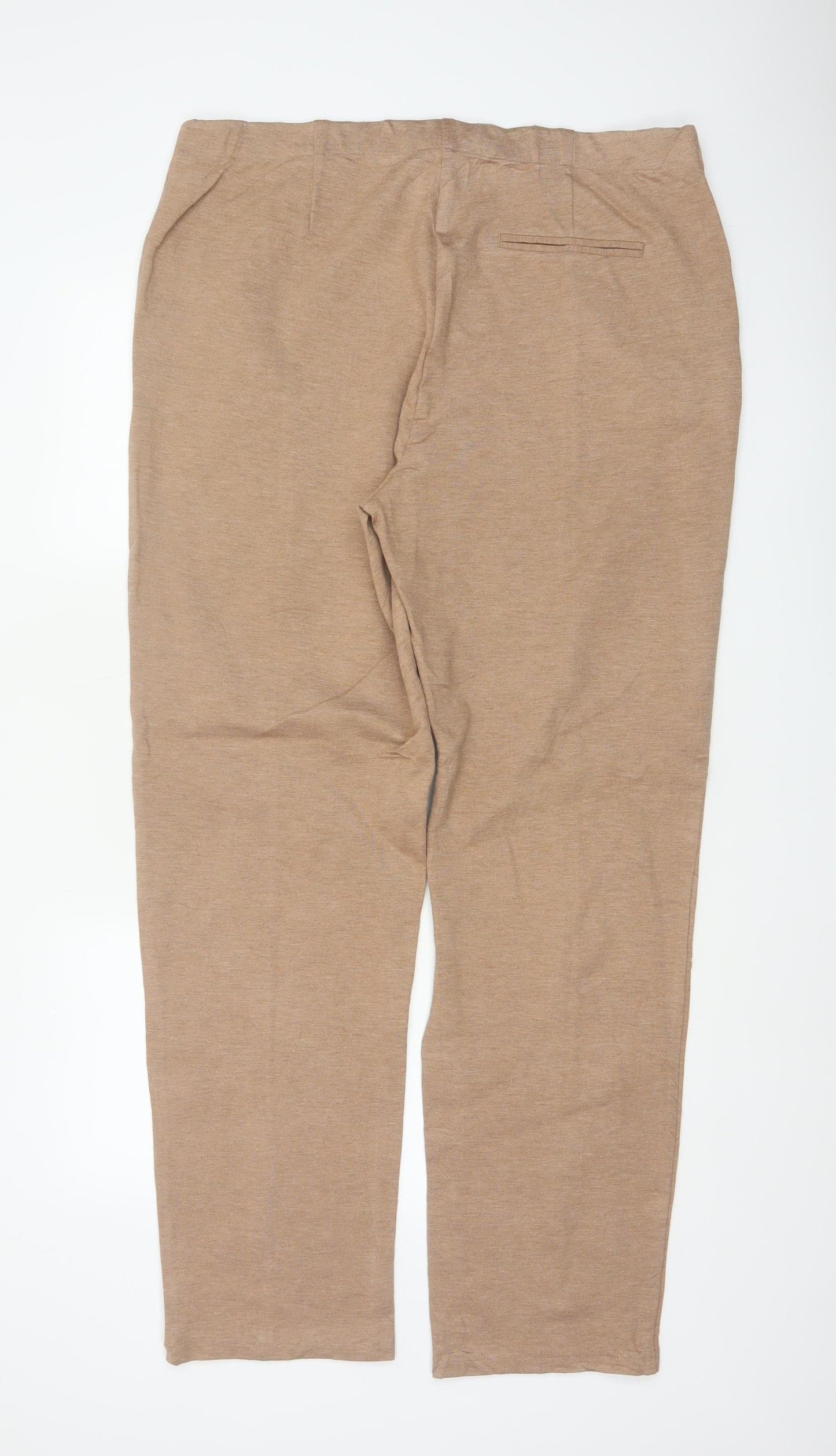 Marks and Spencer Women's Beige UK 18 Long Straight Tailored Trousers