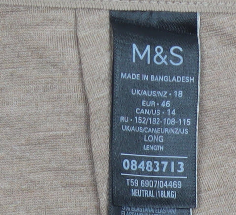 Marks and Spencer Women's Beige UK 18 Long Straight Tailored Trousers
