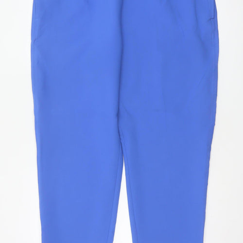 Marks & Spencer Women Blue Size 20 High Rise Straight Trousers