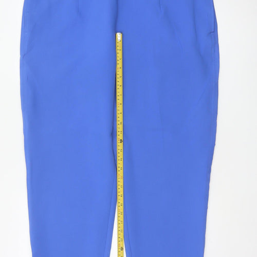 Marks & Spencer Women Blue Size 20 High Rise Straight Trousers