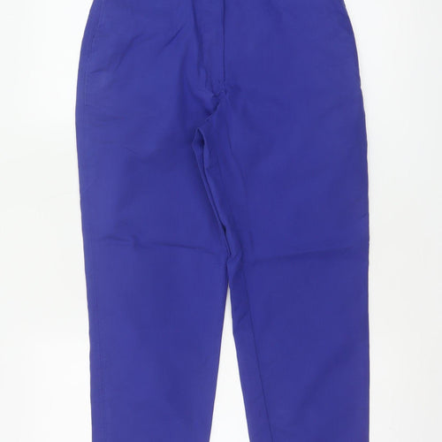 M&S Women’s Blue UK 6 Short Tapered Cotton Blend Trousers