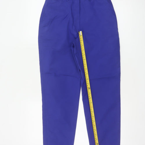 M&S Women’s Blue UK 6 Short Tapered Cotton Blend Trousers