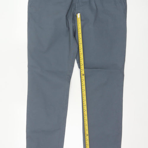 Marks and Spencer Men Grey 34/31 Slim Fit Stretch Chino Trousers