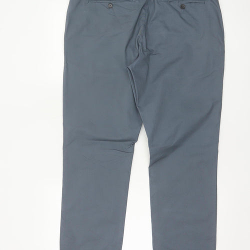Marks and Spencer Men Grey 34/31 Slim Fit Stretch Chino Trousers