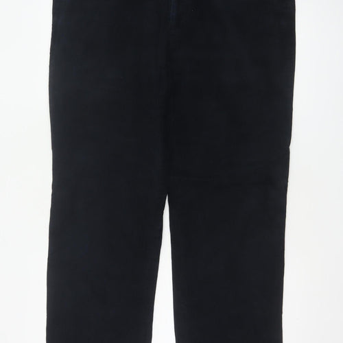 Gurteen Men’s Black 36R Cotton Flat Front Smart Trousers