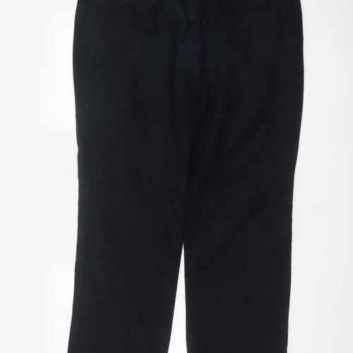 Gurteen Men’s Black 36R Cotton Flat Front Smart Trousers