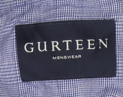 Gurteen Men’s Black 36R Cotton Flat Front Smart Trousers