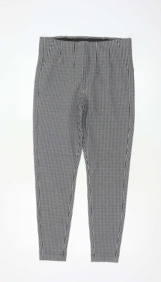 M&S Women’s Black White Houndstooth Check Slim Stretch Leggings UK 14